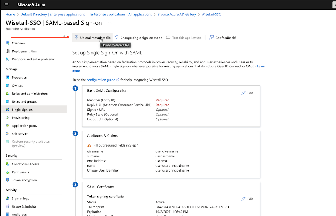 SSO Example with Microsoft Azure (IdP) – Wisetail Technical Support